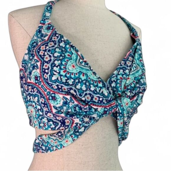 Athleta Other - Athleta Monaco Wrap Halter Bikini Top Boho Paisley Print‎ 34D DD Swimsuit